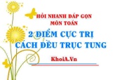 2 điểm cực trị cách đều trục tung? Toán lớp 12 - Hỏi nhanh đáp gọn